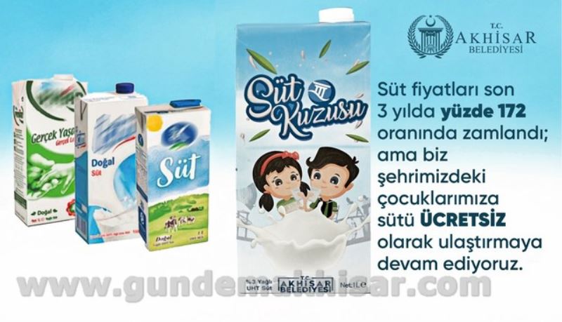 Akhisar Belediyesi, yüzde 172 zamlanan sütü ücretsiz dağıtmaya devam ediyor